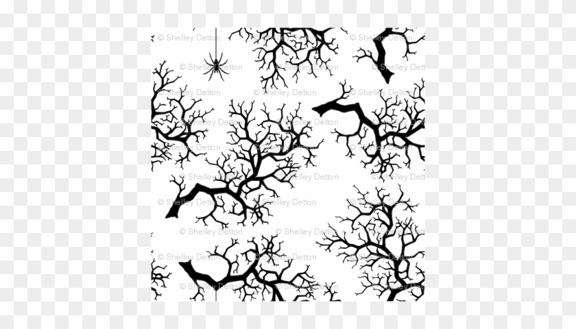 Dead Branch With Spider White - Dead Branch With Spider White #418609