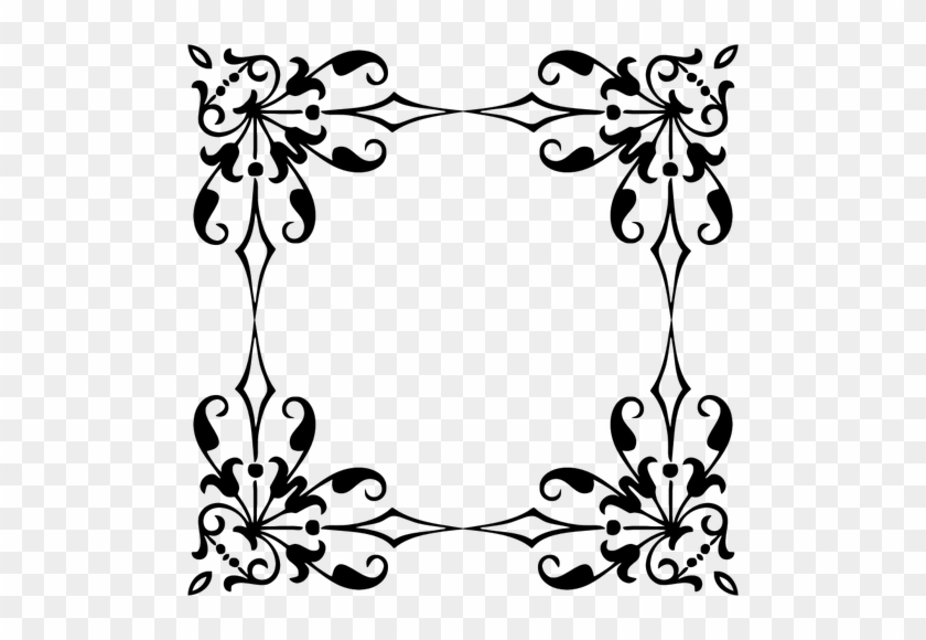 Frame Silhouette Public Domain Vectors - Square Designs Floral #418798