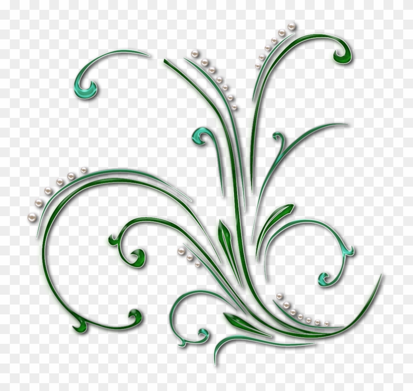 Green Swirls With Pearls Png By Melissa - Volute #418863