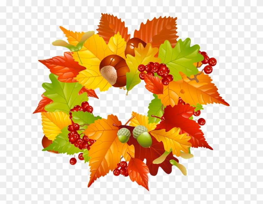 Colorful Clip Art For The Fall Season - Fall Wreath Clip Art #418896