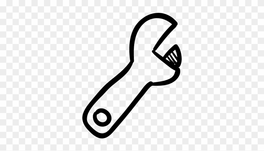 Adjustable Spanner Hand Drawn Construction Tool Vector - Tool Icon Hand Drawn #419089