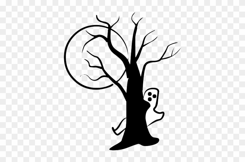 Halloween Tree Drawing At Getdrawings - Ghost Clipart #419382