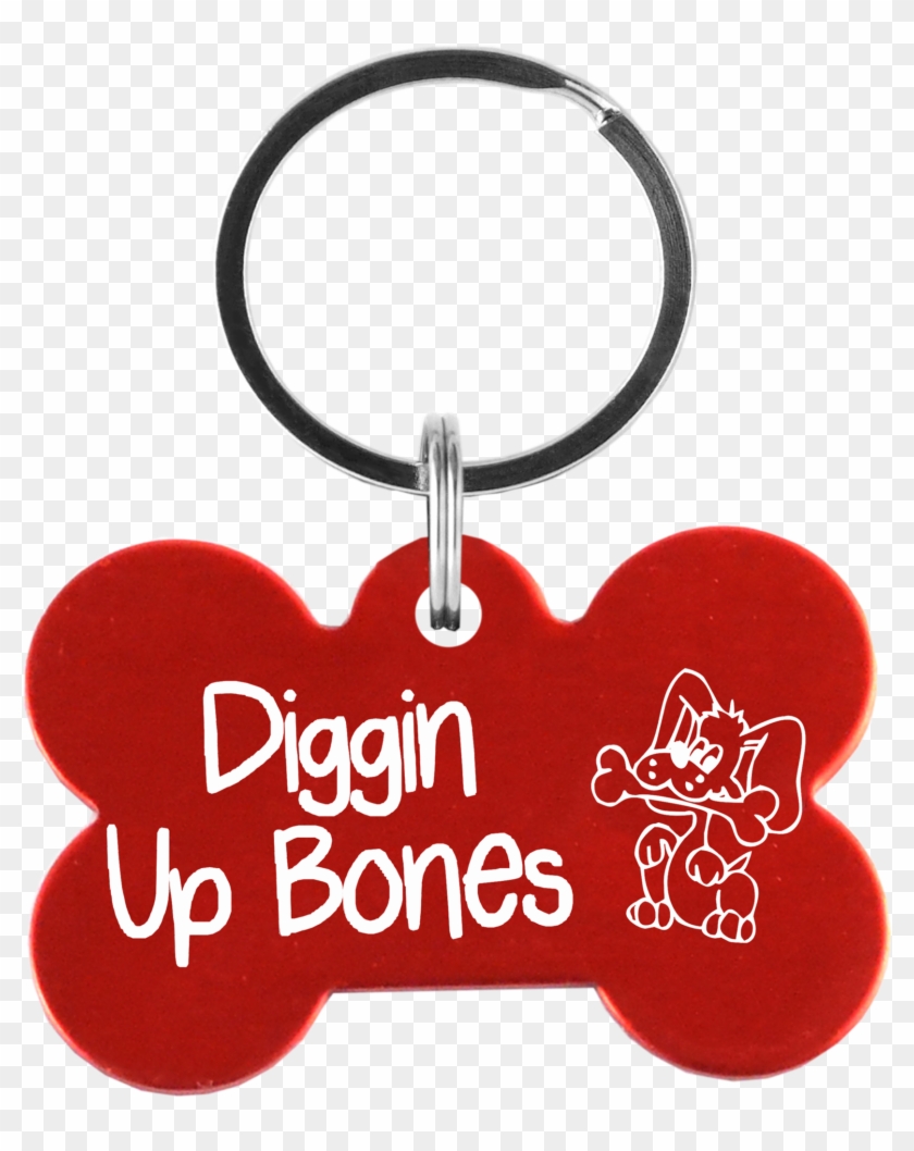 Red Bone Shaped Anodized Aluminum Key Chain With Laser - Rotes Girly T-shirt Frauen Hund Hunde Fun Spaß Ek006 #419404