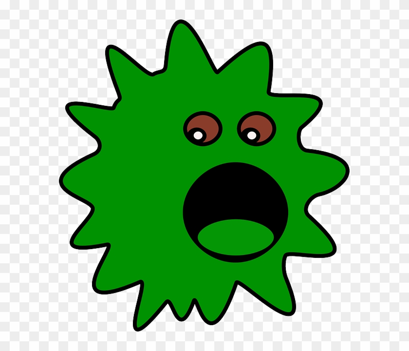 Eyes, Computer, Black, Green, Virus, Face, Cartoon - Virus Clipart #419448