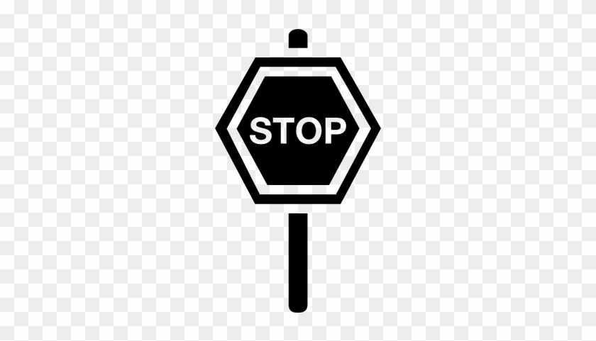 Urban Street Traffic Signal Of Stop In Hexagon On A - Icono Señal De Transito #419610