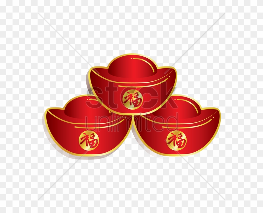 Chinese New Year Gold Ingots V矢量图形 - Chinese New Year Gold #419643