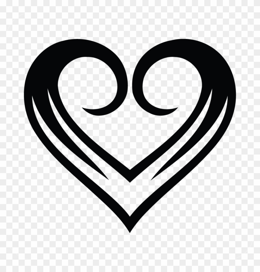 Free Light Purple Heart Clip Art - Love Tattoo Black And White #419730