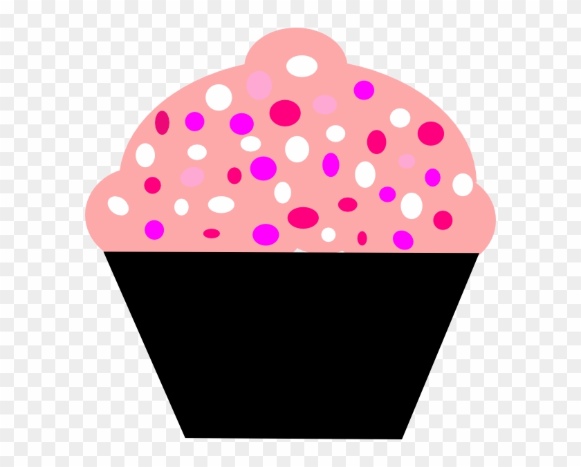 Black, Puple, And Pink Cupcake Clip Art At Clker - Polka Dotted Cupcakes Clipart #419839