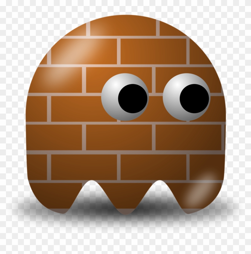 Illustration Of An Arcade Styled Brick Ghost - Pacman Baddies #419860