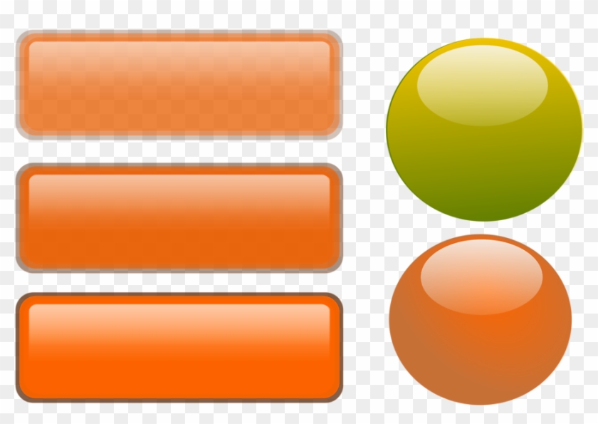 Illustration Of A Blank Glossy Buttons - Transparent Orange Button #419876
