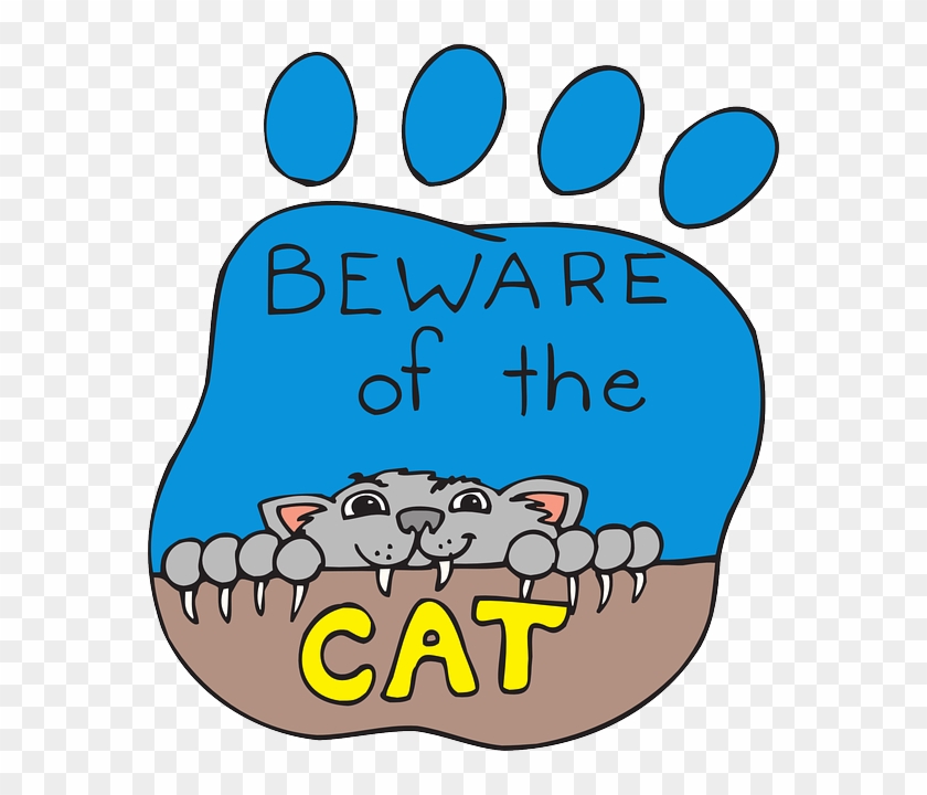 Print, Cartoon, Paw, Pet, Animal, Claws, Beware - Cartoon Cat Clawing #420074