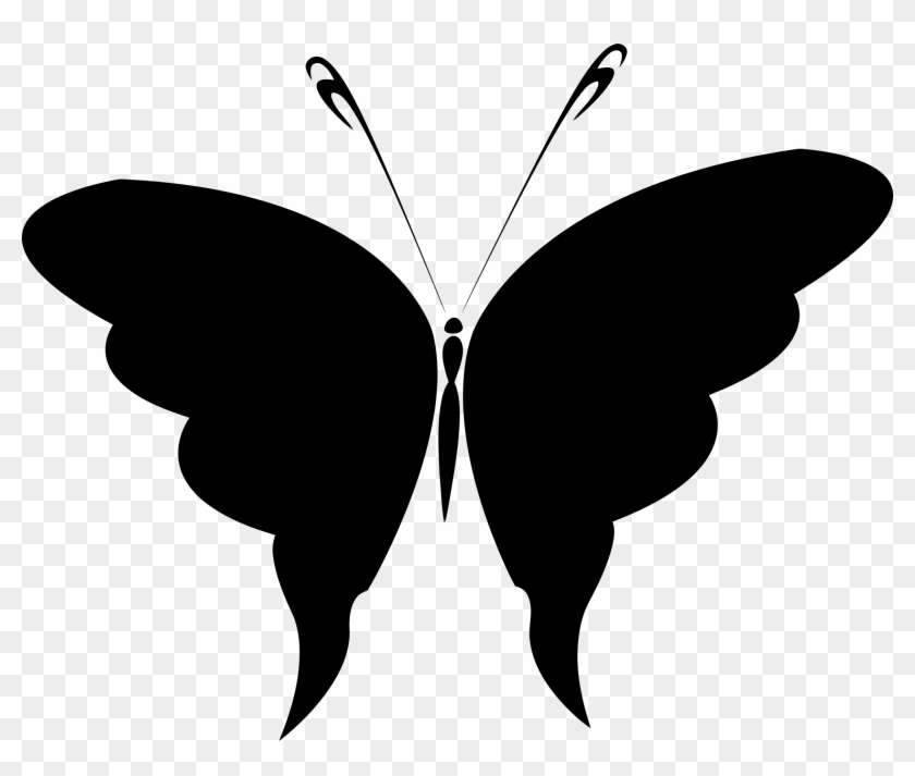 Delightful Butterfly Silhouette Clip Art Medium Size - Butterfly Silhouette Png #420416