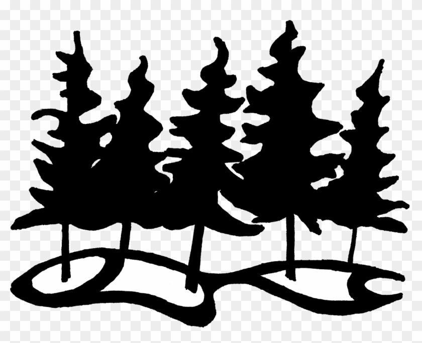 Pine Tree Clipart Dark Forest - Forest Clip Art Black And White #420455