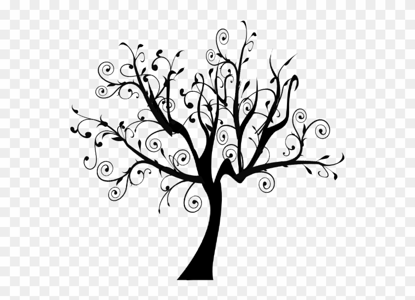Swirly Tree Clipart - Bare Tree Black And White Clipart #420467