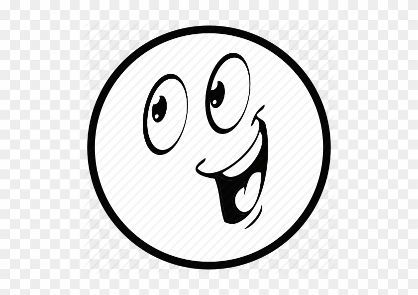 Smiley Icon Black White - Happy Face Emoji Black And White #420488