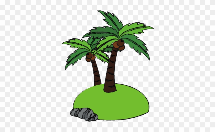Tropical Palm Tree Island Icon - Illustration #420812