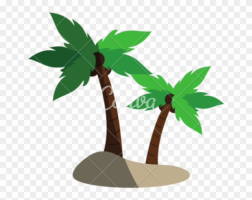 Island With Palm Trees Icon Image - Vector Graphics #420832