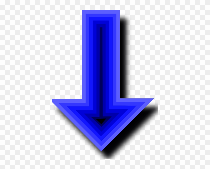 Free Arrow Vector Art - Blue Arrow Pointing Down #420945