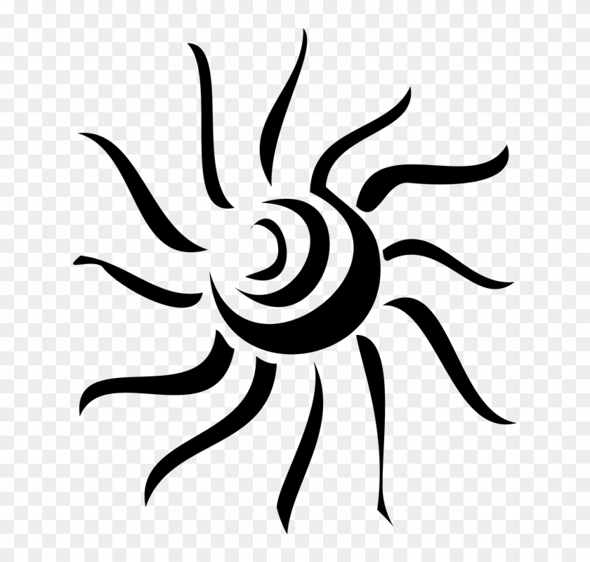 Sun Ray Art Black - Sun Rays Clip Art Black And White #68167