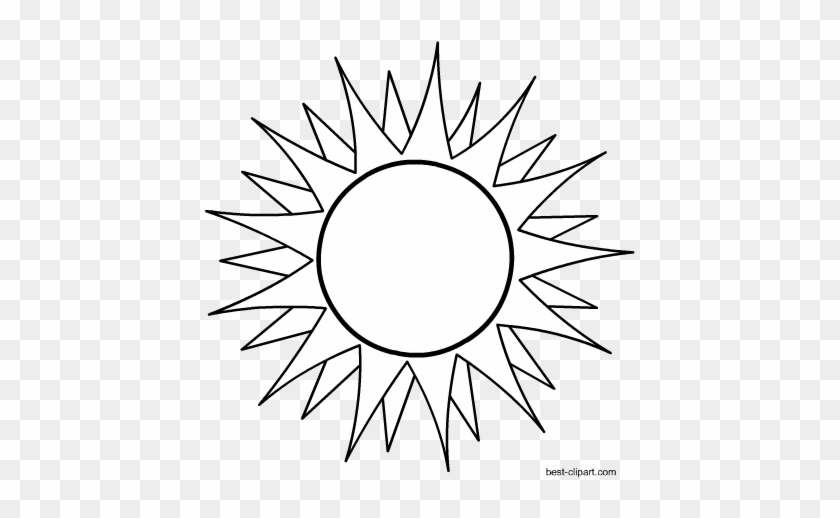 Black And White Hot Sun Clip Art - Illustration #68913