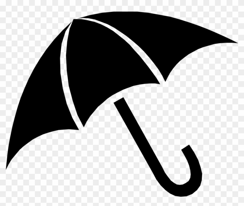 Umbrella Sun Weather Rain Black Climate - Umbrella Black And White Clipart #69031