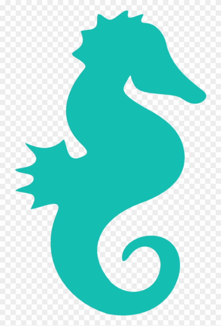Raccoon Clipart - Blue Seahorse Silhouette #69065
