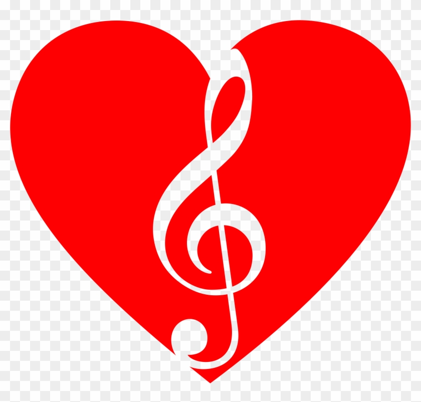 Music Notes Clipart Red Heart - Musical Heart #69144