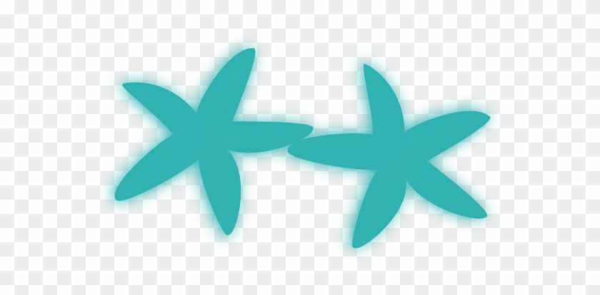 Aqua Starfish Duo Clip Art - Clip Art #69351
