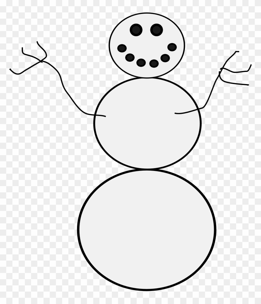 Snowman Clipart, Vector Clip Art Online, Royalty Free - Outline Of A Snowman #69437