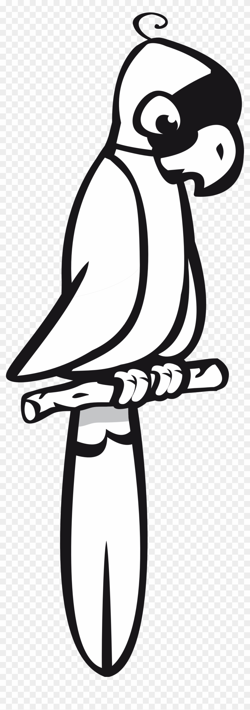 Parrot Clipart Black And White - Parrot Transparent Black And White #69460