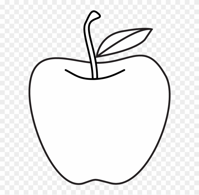 Free Apple Digital Stamp - Line Drawing Of Apple #69558