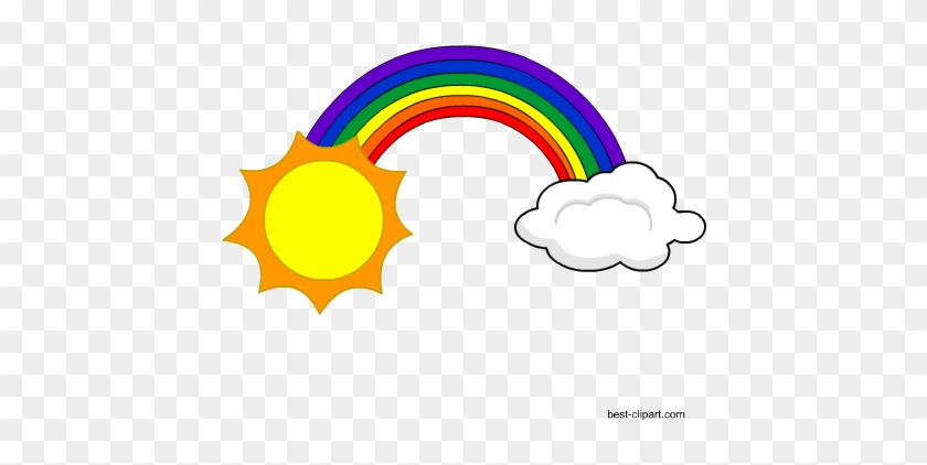 Sun, Cloud And Rainbow Free Clipart - Clip Art #69964