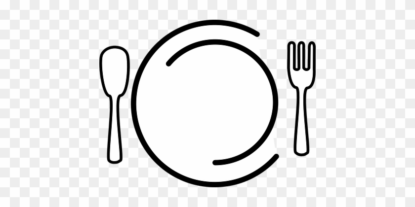 Dishes Plate Fork Spoon Food Restaurant Ea - Food Clip Art No Background #70046