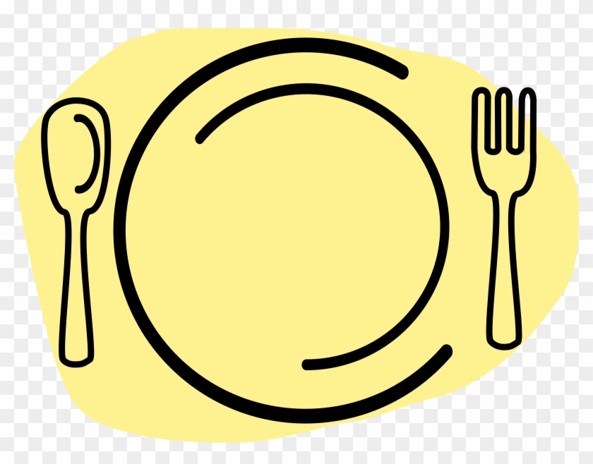 Plate With Spoon And Fork - Cooking Clipart #70086