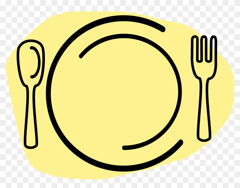 Plate With Spoon And Fork - Cooking Clipart #70086