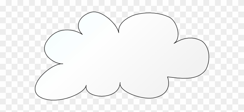 Cloud With Thin Outline Clip Art At Clker - White Cloud No Outline Png #70257