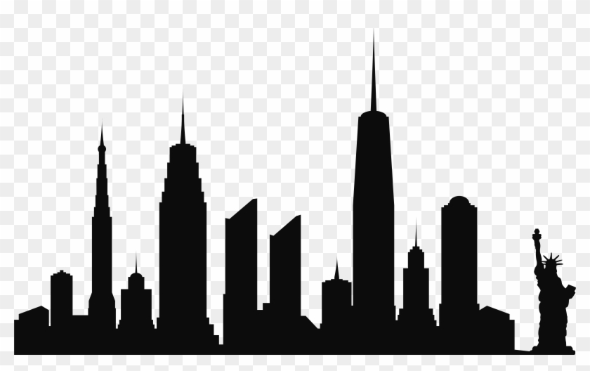 New York City Skyline Silhouette Png Clip Artu200b - Mustache Silhouette #70282