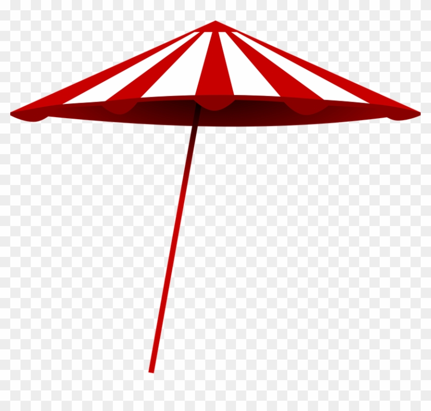 Beach Umbrella Sun Hot Protection Protective Red - Beach Umbrella Clip Art #70367