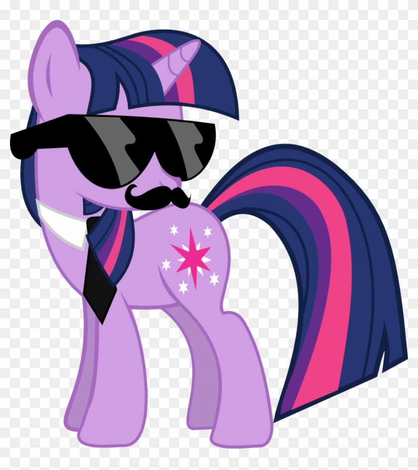 201485 Artist L0gun Moustache Necktie Safe Sunglasses - Twilight Sparkle Png #70402