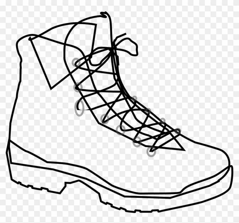 Outdoor Clipart - Hiking Boots Clipart Black And White #70496