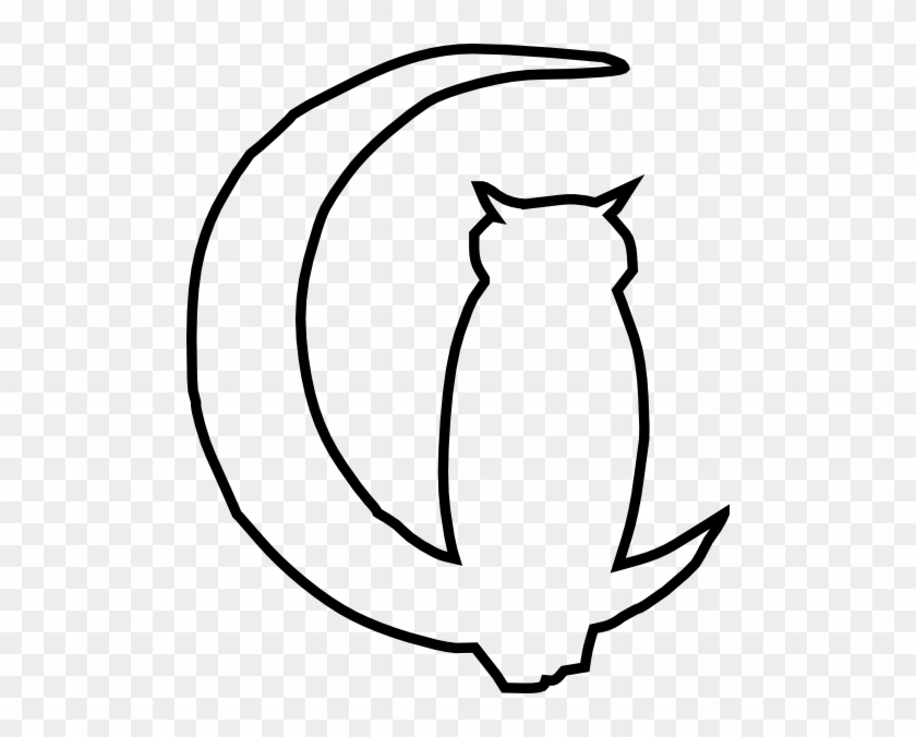 Owl Moon 2 Clip Art - Simple Outline Of An Owl #70757
