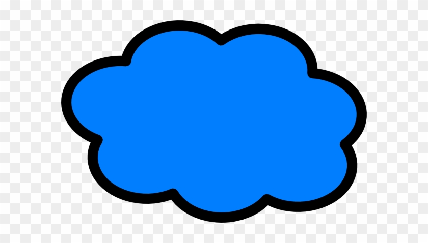 Blue Cloud Outline Clip Art Png - Nube Vector Png #70772