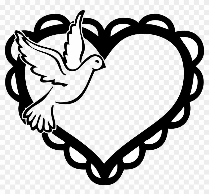 White Dove Clipart Heart - Heart And Dove Clip Art #70842