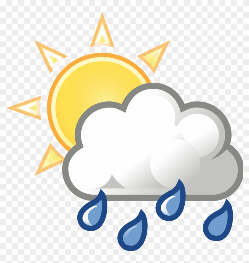 Rain Clipart Partly Cloudy - Mostly Cloudy With Showers #71013