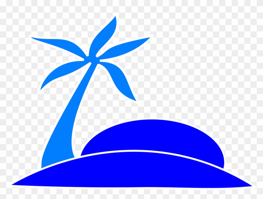 Palm Tree Fronds Island Sun Tropical Beach Travel - Palmeras Y Playa Vector #71134