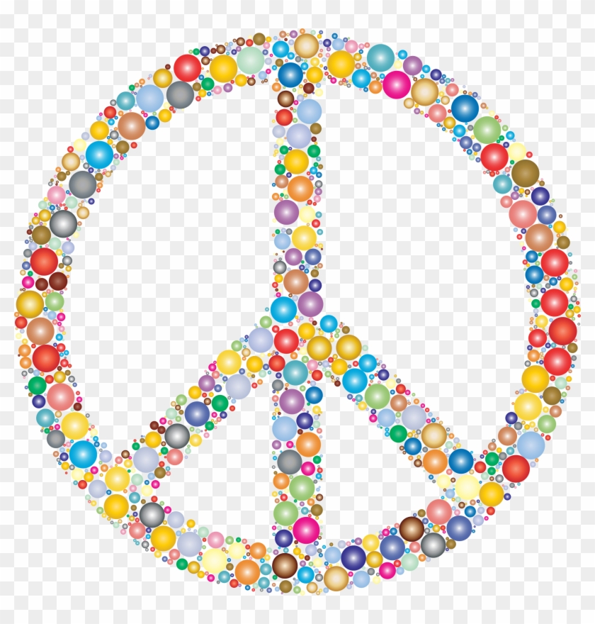 Clipart Colorful Circles Peace Sign - Colorful Peace Sign Clipart #71227