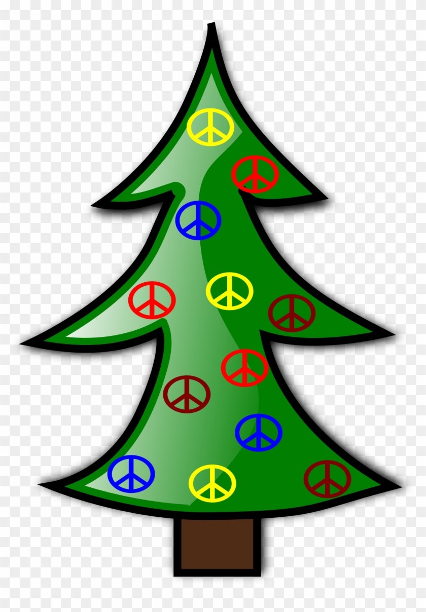 » Clip Art » Tree Christmas Xmas Peace Symbol Sign - Peace On Christmas Green #71281