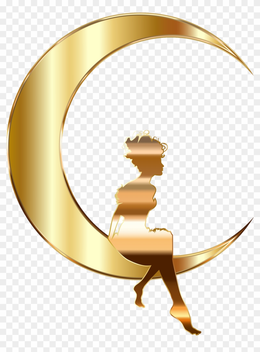 Moon Clipart Transparent Background - Gold Fairy Clipart #71301