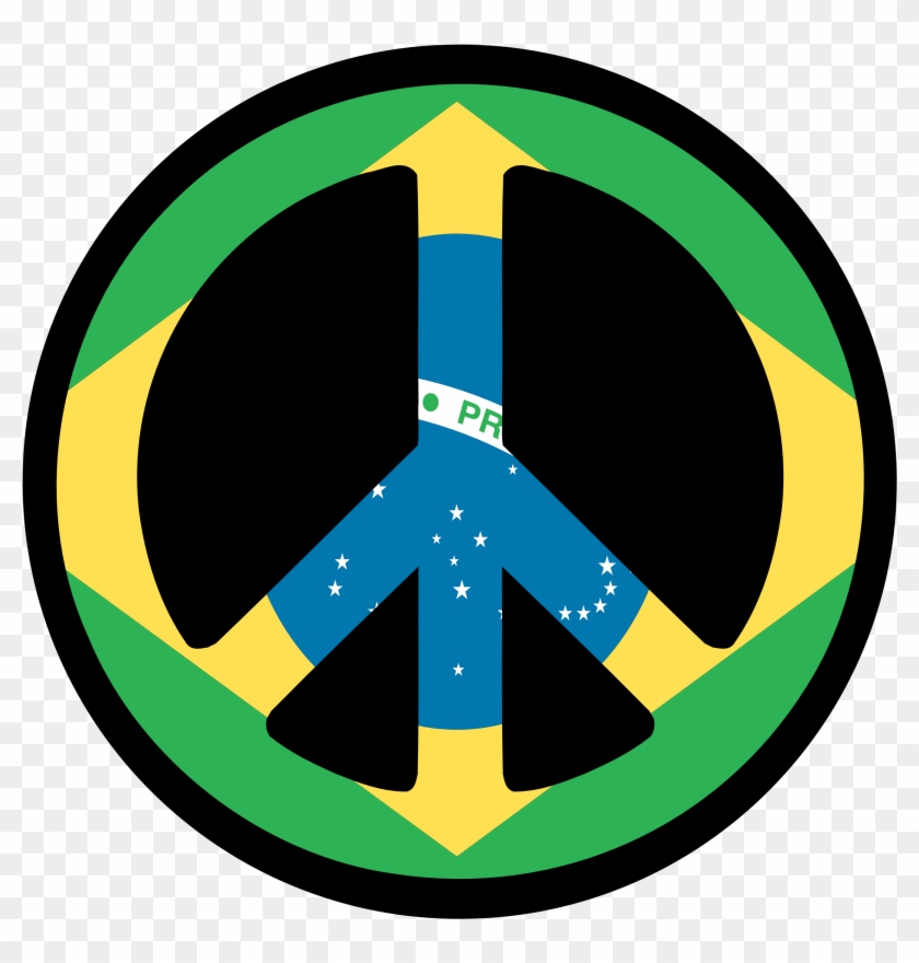 Brazilian Flag Vector - Peace Symbol #71332