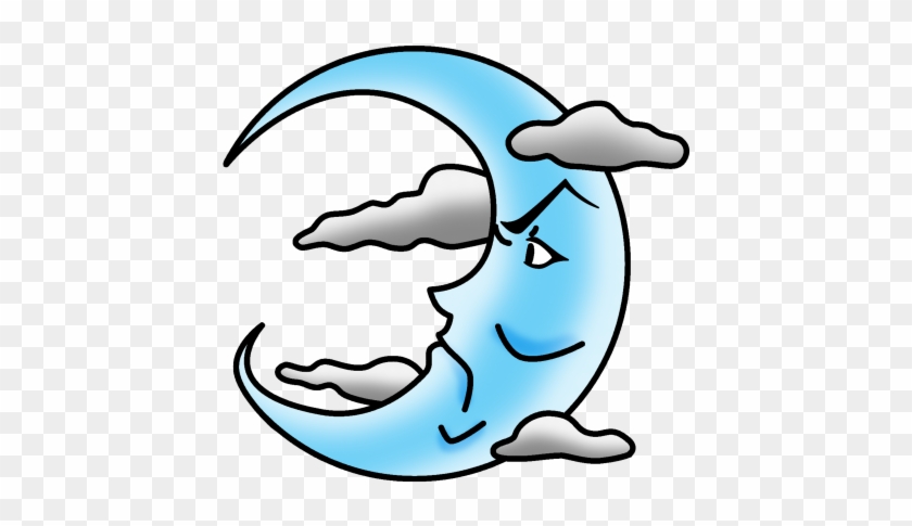 Angry Moon Tattoo With Clouds - Angry Moon Tattoo With Clouds #71349